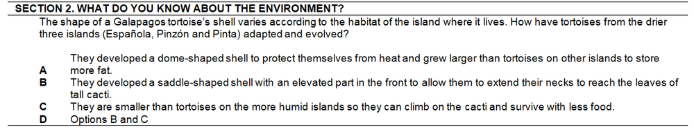 Table 1. Sample knowledge question on the 2017 Pre-camp Questionnaire.